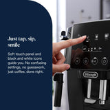 De'Longhi Magnifica ECAM222.20.B, Automatic Coffee Machine with Milk Nozzle, Bean to Cup Espresso Machine with 4 One-Touch Recipes, Soft-Touch Control