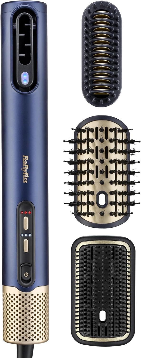 BaByliss Air Wand, All in One Hair Dryer, Straightener and Styler - Blue