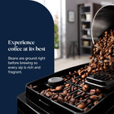 De'Longhi Magnifica ECAM222.20.B, Automatic Coffee Machine with Milk Nozzle, Bean to Cup Espresso Machine with 4 One-Touch Recipes, Soft-Touch Control