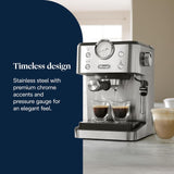 De'Longhi Classic EM450.M, Manual Coffee Machine with Steam Wand, Barista Pump Espresso Machine, Cappuccino Nozzle, Double Wall Filter Basket, 15bar,