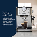 De'Longhi Classic EM450.M, Manual Coffee Machine with Steam Wand, Barista Pump Espresso Machine, Cappuccino Nozzle, Double Wall Filter Basket, 15bar,